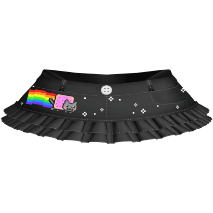 short denim cutie mini skirt nyan cat black