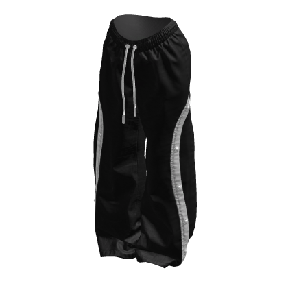 Black Baggy Striped Track Suit Pants 🫐