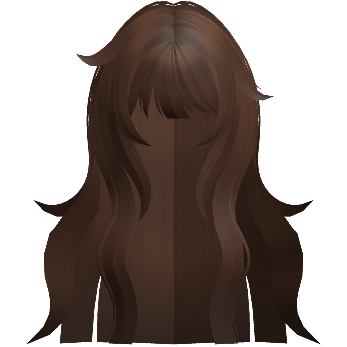 long fluffy messy anime flowy hair brown