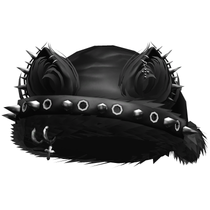 EMO Scene Cat Ear Studded Christmas Hat Black