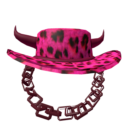 [CODE: SL2] Light Pink Leopard Outlaw Hat Roblox item