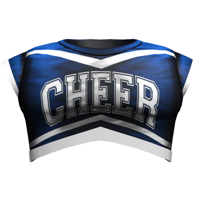 Preppy Varsity Cheer Crop Top (Blue & White)