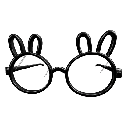 Cute Black Bunny Round Glasses 🐰🖤 Roblox item