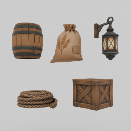Old World Supplies Pack - Props & Storage