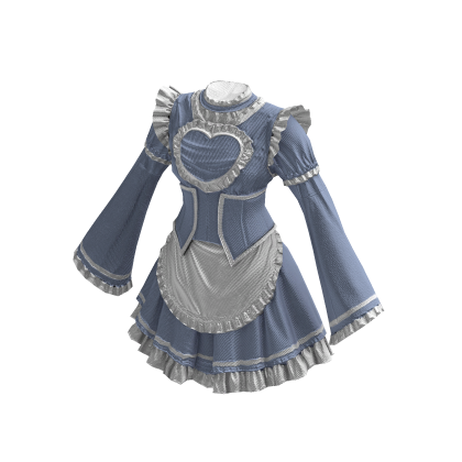 Maid Dress Cute Anime Classic Ruffle Blue & White