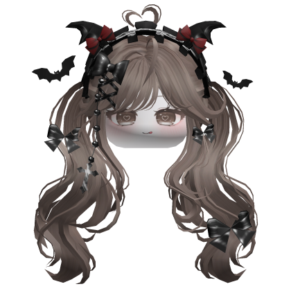 Goth Wavy Pigtails w/Headband (Light Brown)