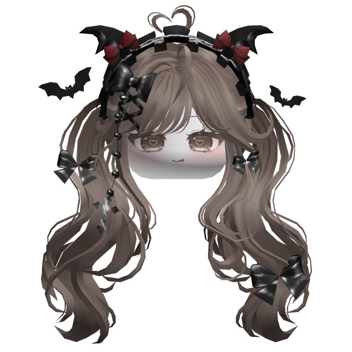 Goth Wavy Pigtails w/Headband (Light Brown)