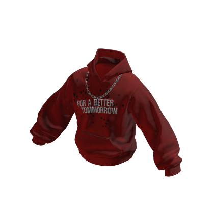 💗CHAIN-DETAIL HOODIE_RED