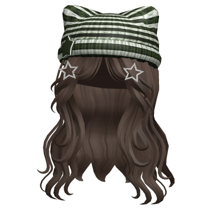 Y2K Layered Brown Wolfcut altgirl Knitted Beanie Roblox item