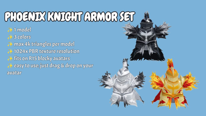 [R15] Phoenix knight armor set [PBR] preview 1
