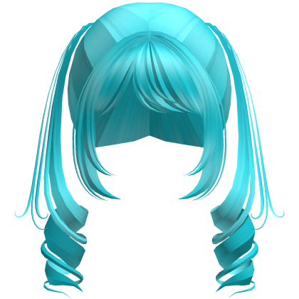 Cute Swirly Half-Up Pigtails (Ocean Blue)