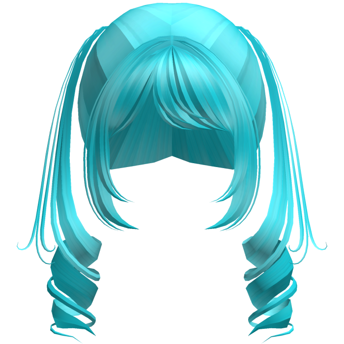 Cute Swirly Half-Up Pigtails (Ocean Blue)