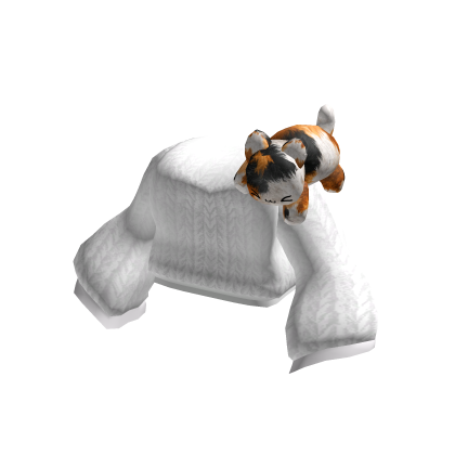 cute knitted calico kitty sweater in white