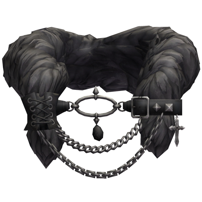 Black Silver Gothic Fur Collar