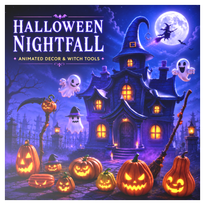 Halloween Nightfall - Animated Decor & Witch Tools