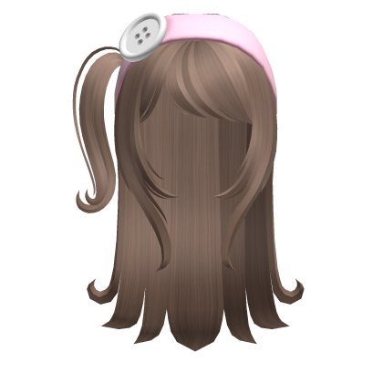 🍀Swirly Hair w Headband(Milktea&Pink) Roblox item