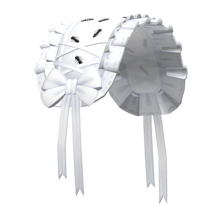 ʚ gothic bug ants cute lace ruffle bonnet white Roblox item render