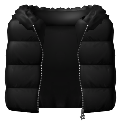 Puffer Vest Black Fur