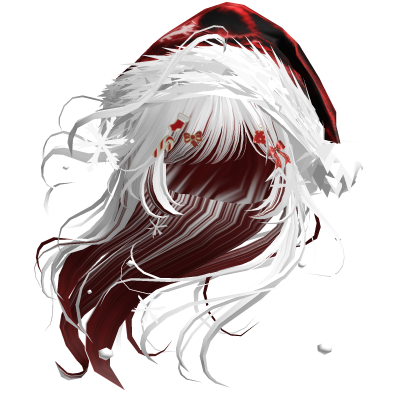 Lush Windy Hair w/Santa Hat (White&Red)