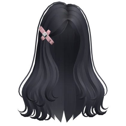 Cute Dolly Hair with Ribbon Hairpin (Blue Black) Roblox item