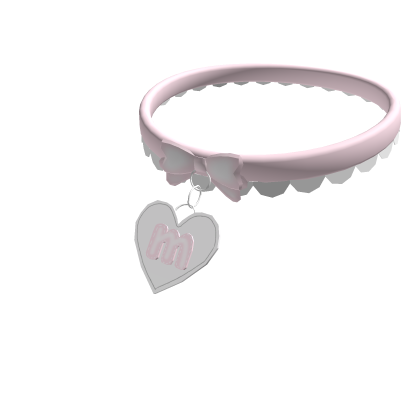 pink heart M initial choker