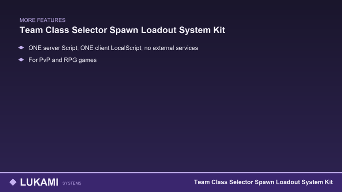 Team Class Selector Spawn Loadout System Kit preview 5