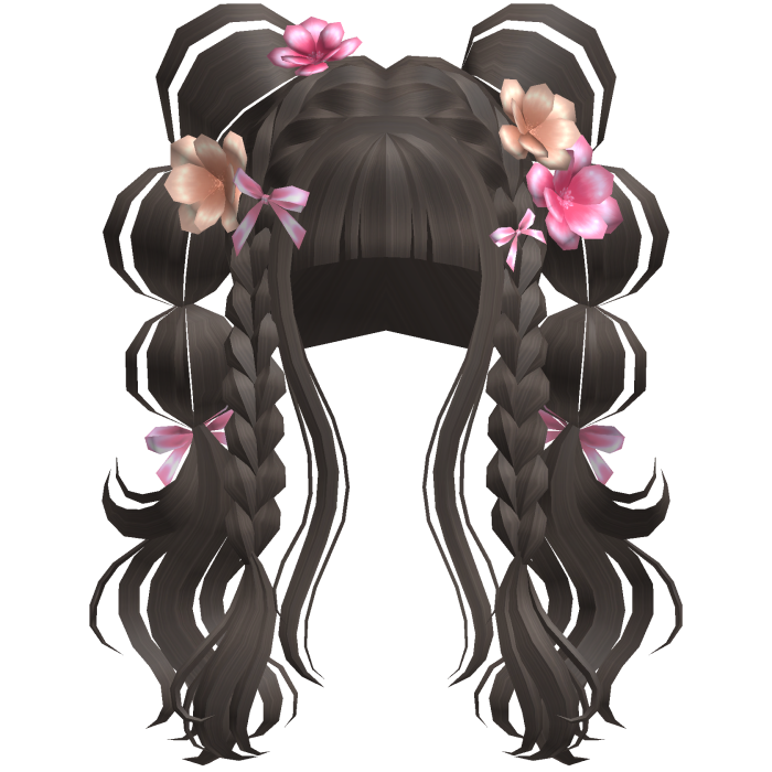 Blossoming Angelic Floral Curly Pigtails Expresso