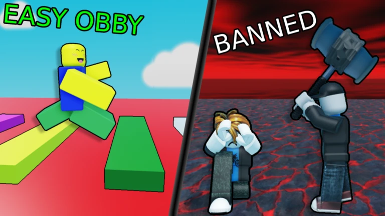 Easy Obby but you get banned if you die!