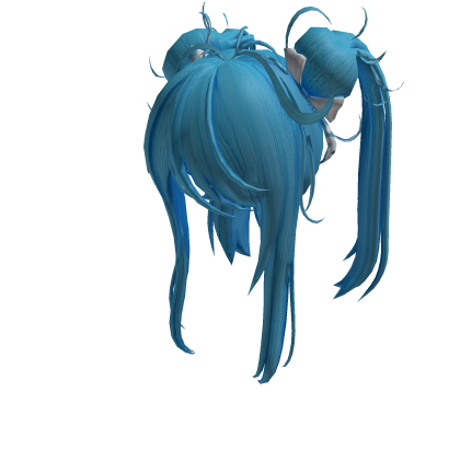 Anime Blue Flow Twin Pony Tail Roblox item