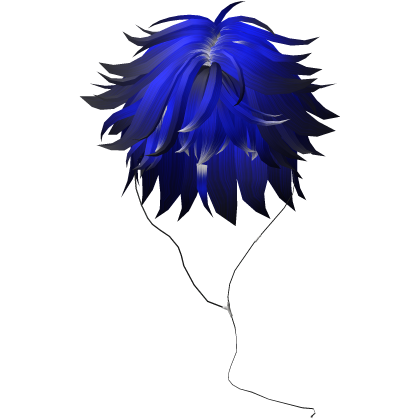 Y2K emo boy with headphones, blue hair