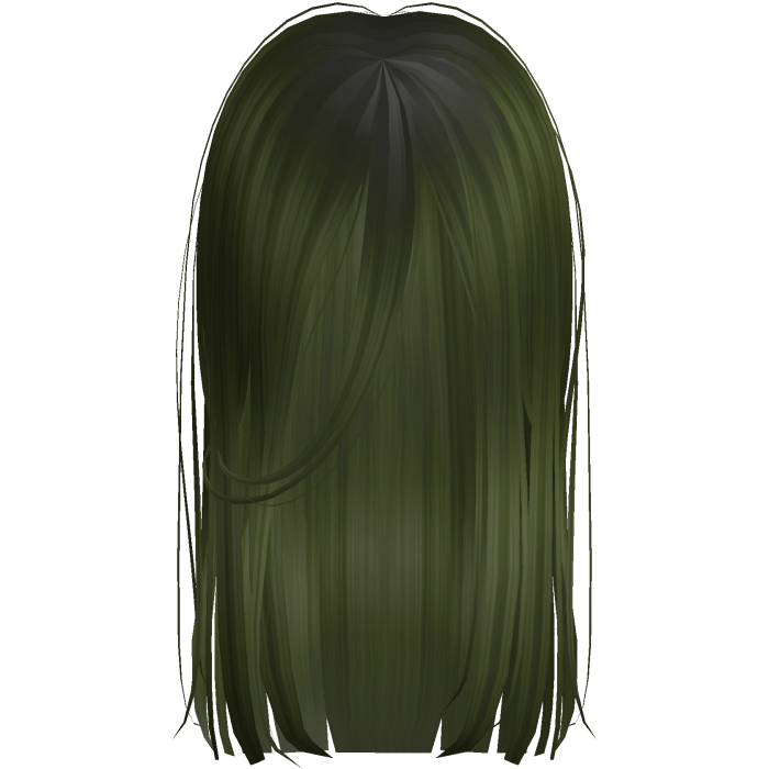 Long Messy Goth Horror Hair In Dark Green