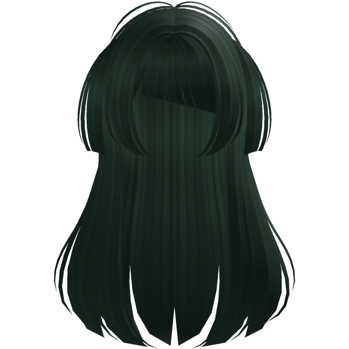Dark green Long Doll Hair with Mini Pigtails