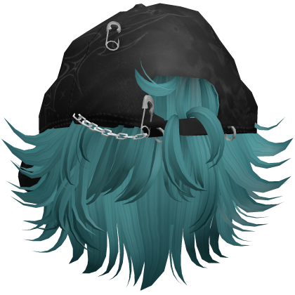 Messy Emo Boy Hair w/ Backwards Cap (Teal) Roblox item