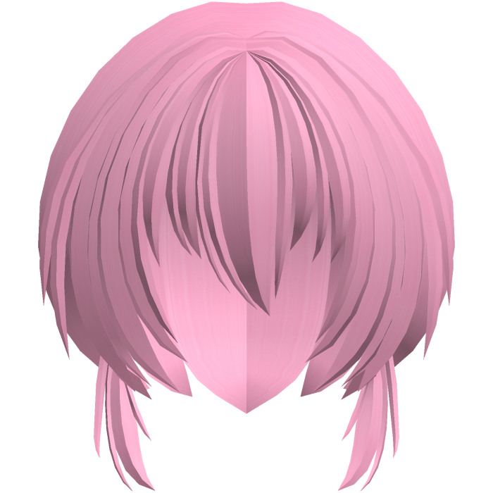 fluffy moe anime short side hair hot pink