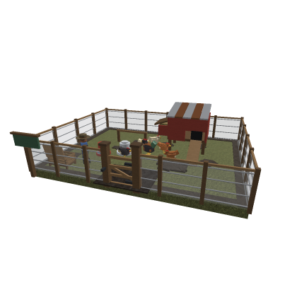 Animated Chicken Farm Pen - Working Chickens