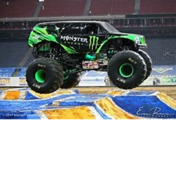 Monster truck world with city and hidden nuke icon