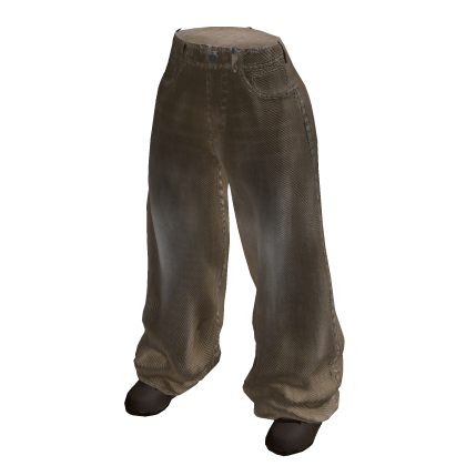 Baggy Jeans Pants Brown & Brown Shoes