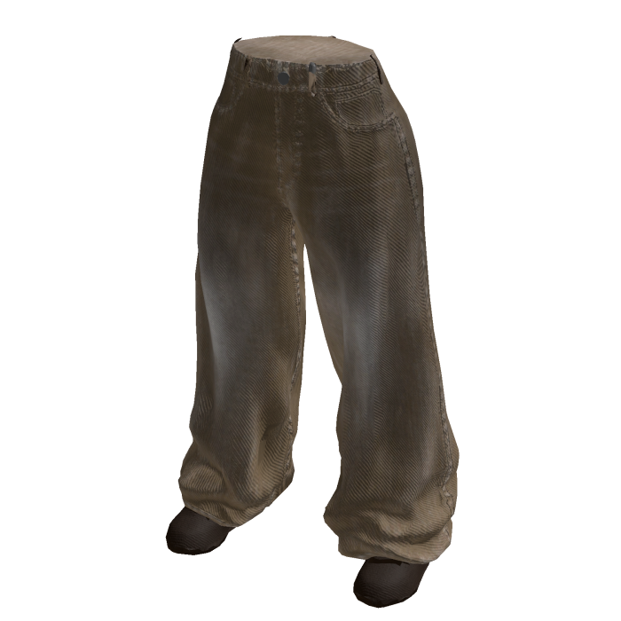 Baggy Jeans Pants Brown & Brown Shoes
