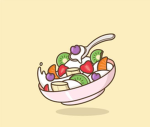 Grupo da salada de frutas