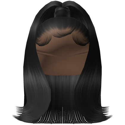 Sleek Flipped Out Ponytail w/ Edges (Black)