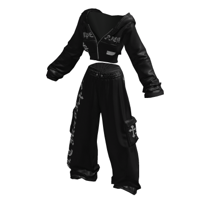 ★Crop Hood zipup set BLACK Crop Hood zipup set★ thumbnail
