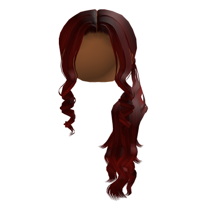 Curly Side Ponytail In Red Roblox item