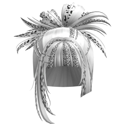 Spikey Anime Bun With Clips (White Cheetah) | Roblox Item
