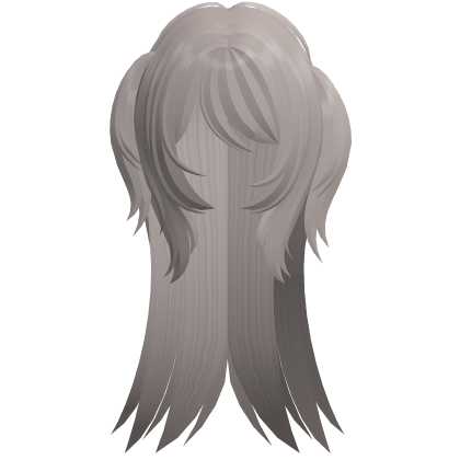 ♡ gyaru y2k emo messy pigtail hair silver Roblox item