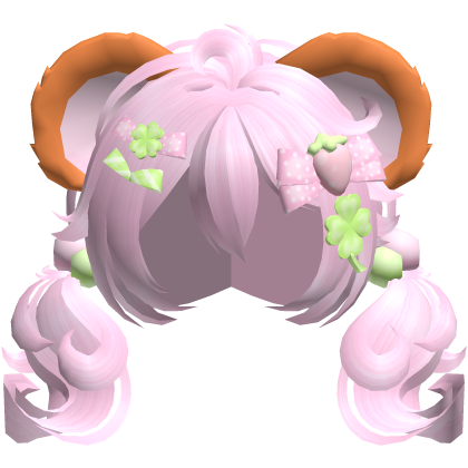 🍀 hamtaro hamster clover pigtails in pink