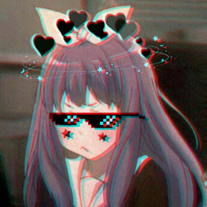 Anime girl with black glasses and hearts OMG Roblox decal