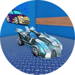 Пламенный синий мобиль