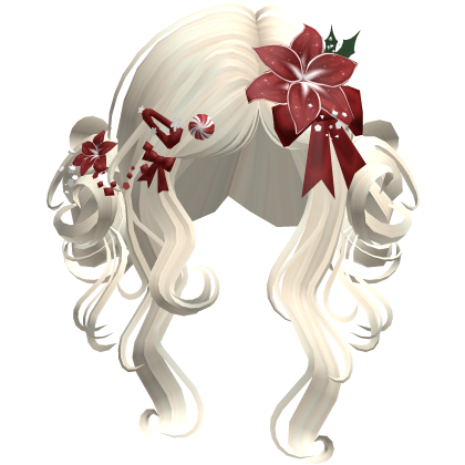 ♡ Christmas Flowery Twin Buns (Beige)