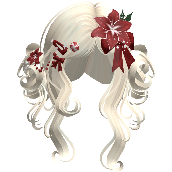 ♡ Christmas Flowery Twin Buns (Beige)