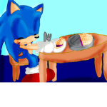 Sonic eats pie